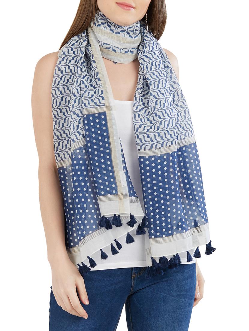 tassel detail printed stole - 14797218 -  Zoom Image - 0