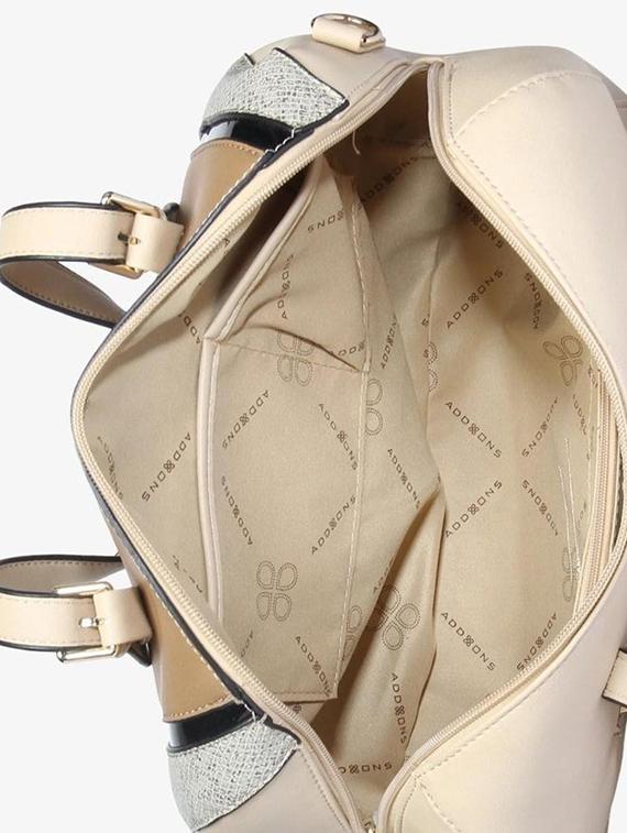 cream leatherette duffel handbag - 14797746 - Standard Image - 2