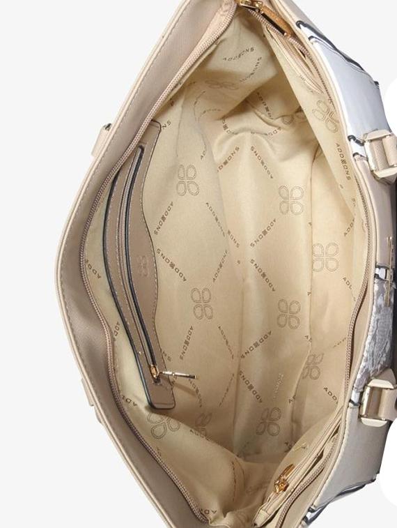 beige leatherette regular handbag - 14797752 - Standard Image - 2