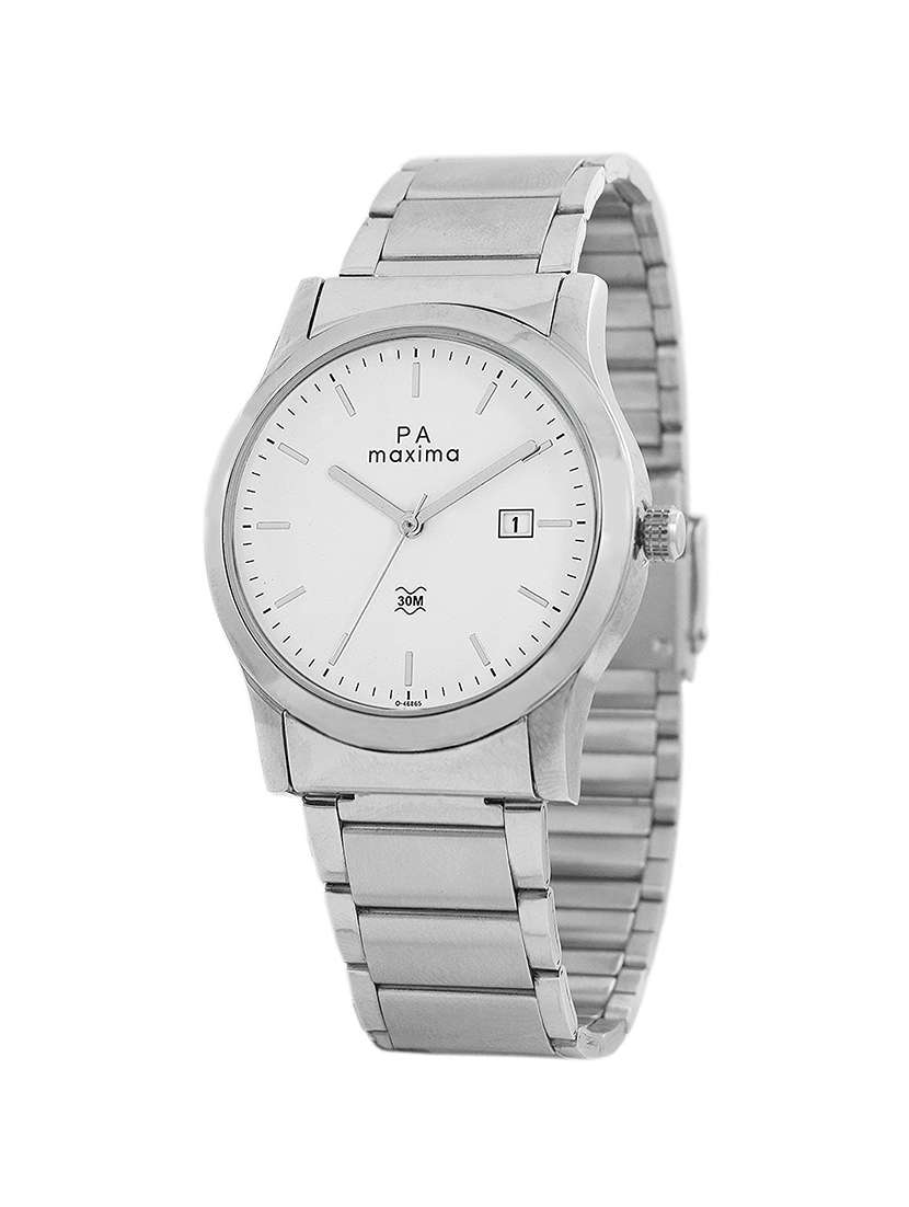 maxima silver dial watch  for men  