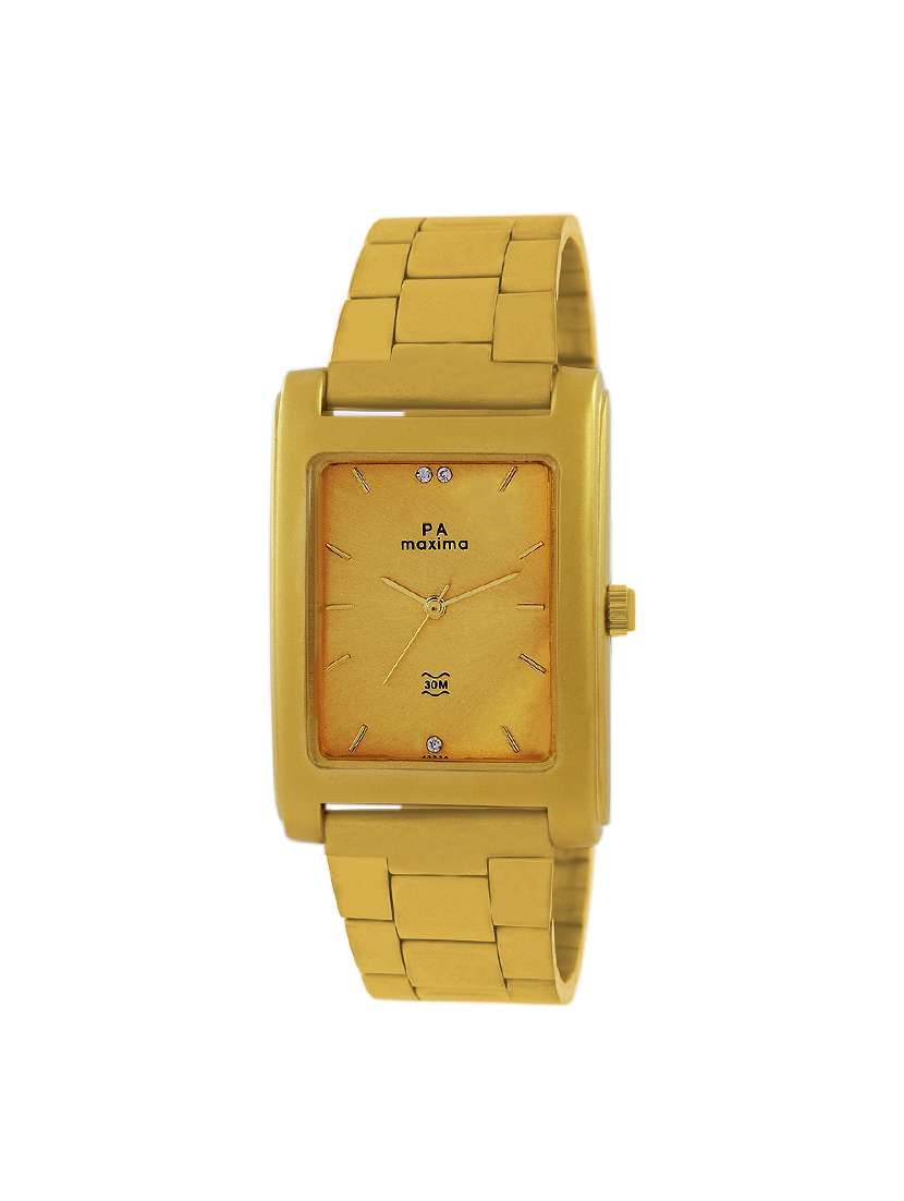 maxima gold dial watch  for men  - 43236cmgy
