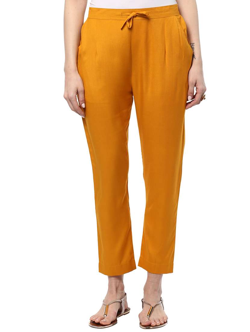 mustard rayon atapered pant
