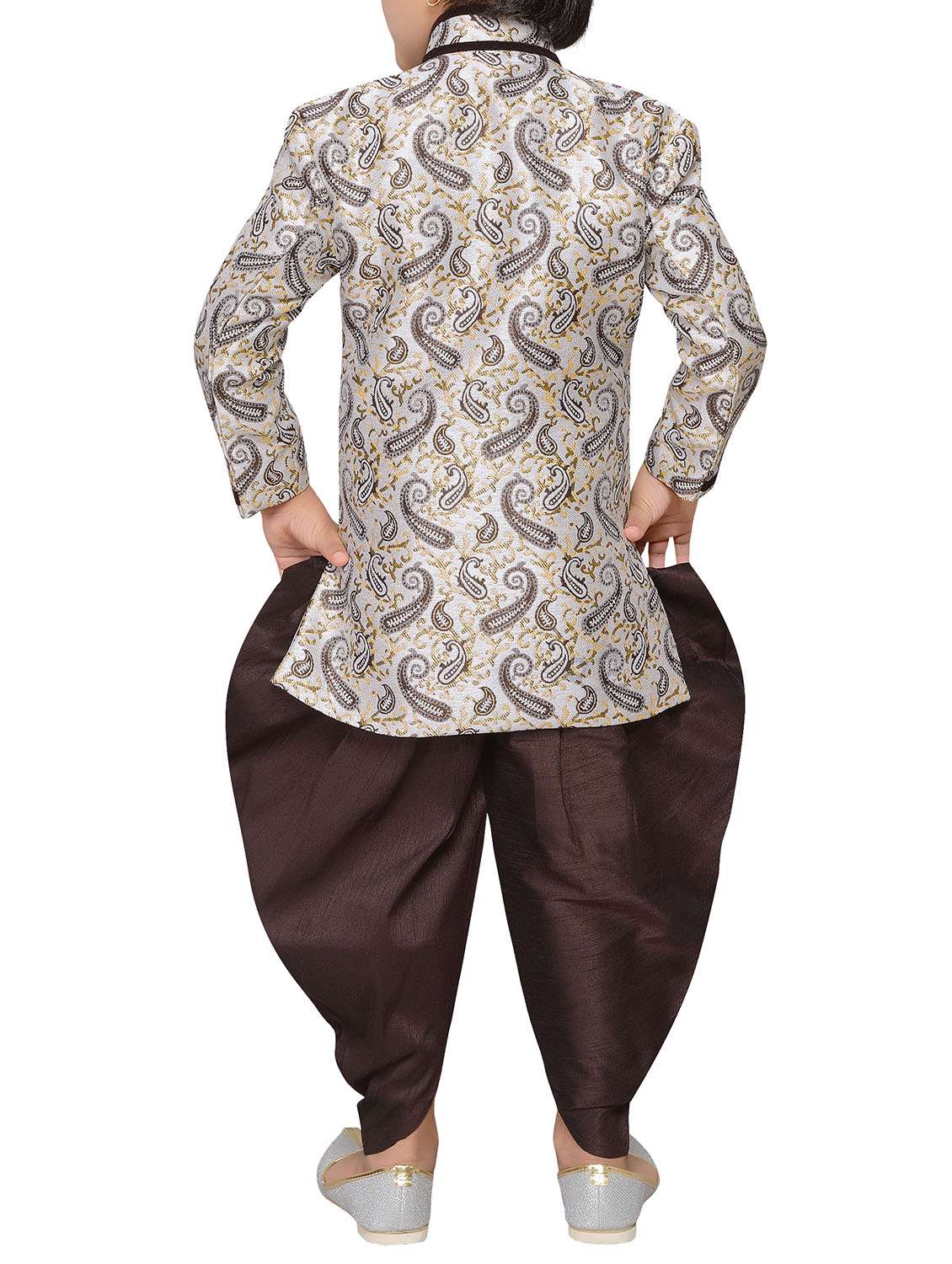 brown jute kurta set - 14808683 - Standard Image - 2