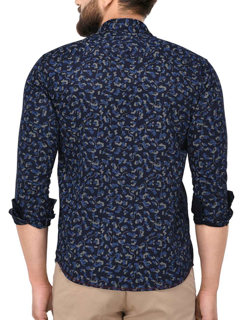 navy blue cotton casual shirt - 14808785 -  Standard Image - 2