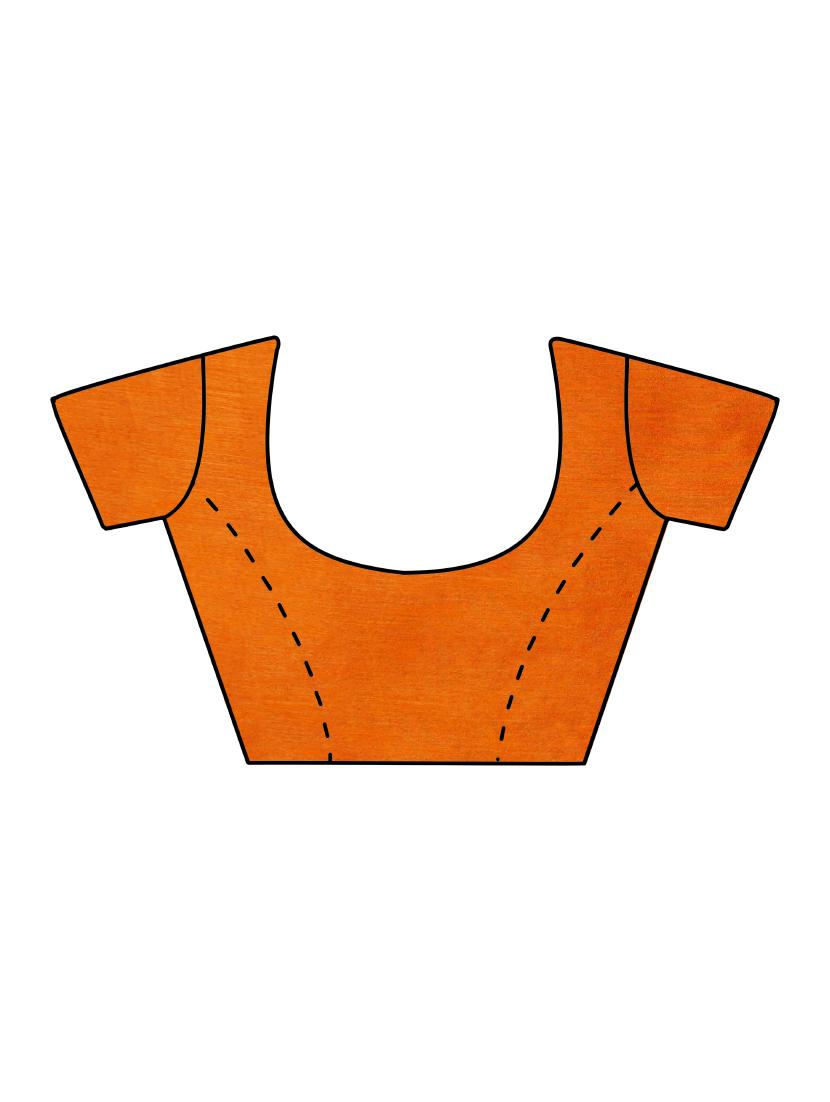 orange embroidered saree with blouse - 14809509 - Standard Image - 2