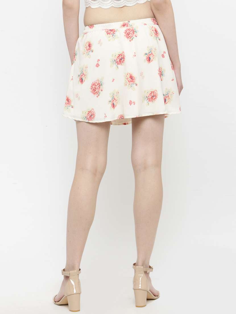 white printed flared skirt - 14811732 -  Standard Image - 2
