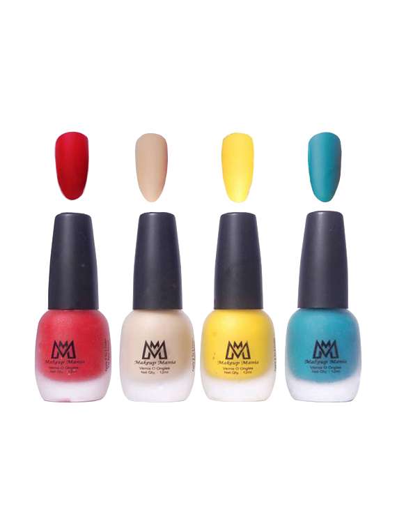 makeup mania premium nail polish, combo of 4