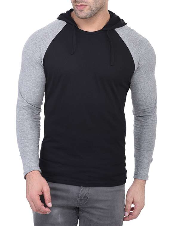 black cotton raglan tshirt