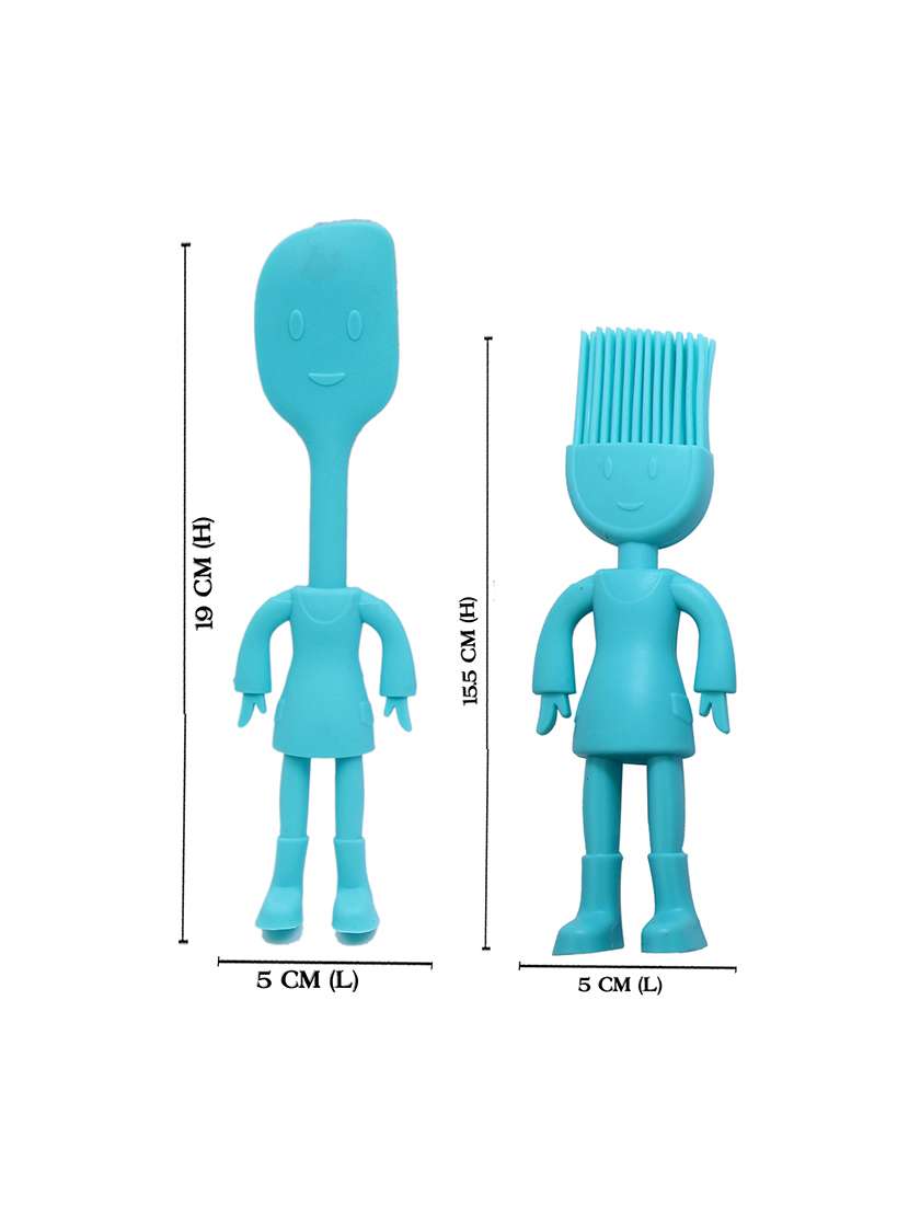 human cartoon shape blue spatula & basting brush - 14818036 -  Standard Image - 2