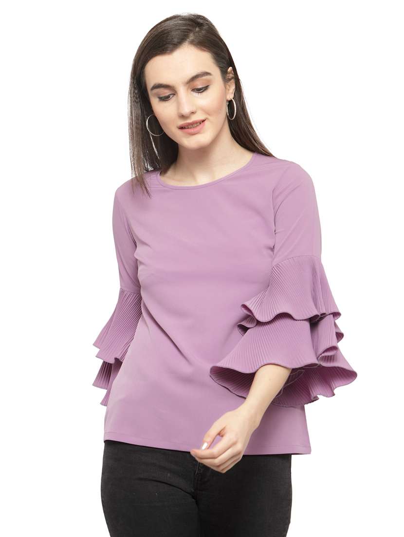 bell sleeved solid top 