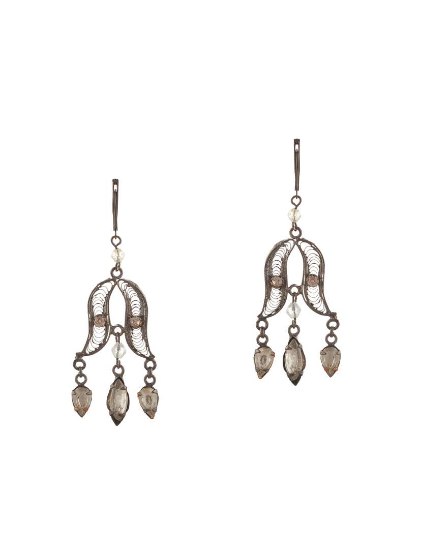 silver metal drop earring