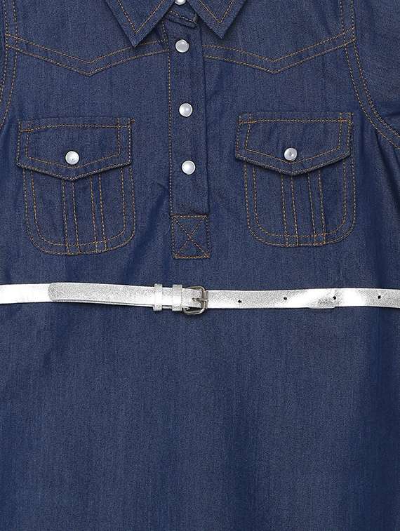 girls collared short sleeves frock - 14842318 - Standard Image - 2