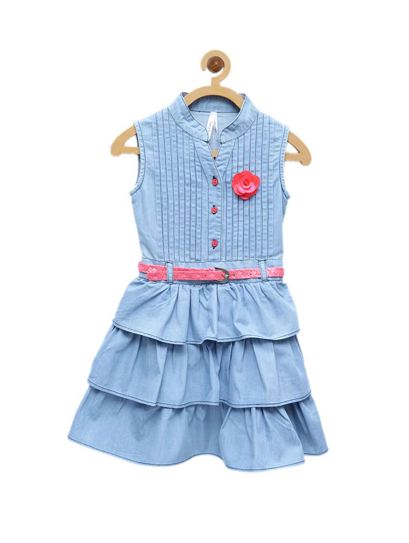 girls mandarin collar sleeveless frock