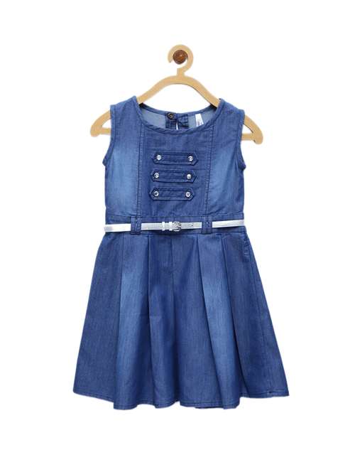 girls round neck sleeveless frock - 14842322 - Standard Image - 0