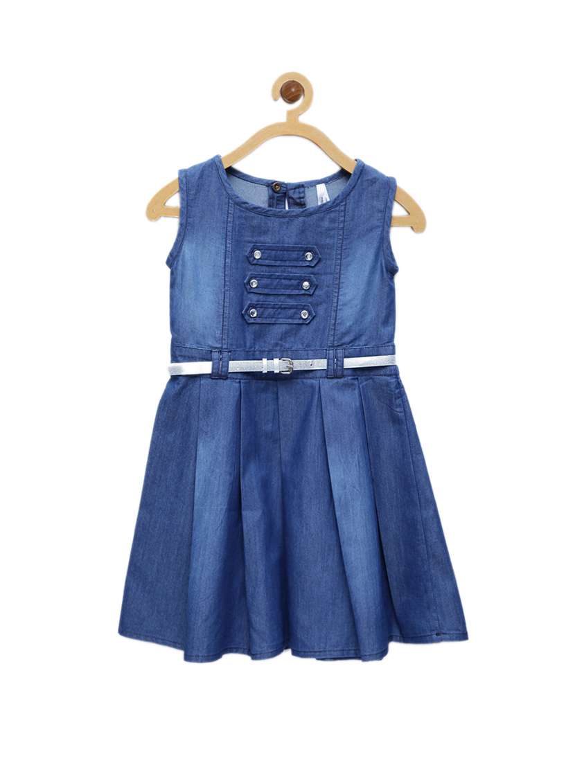 girls round neck sleeveless frock