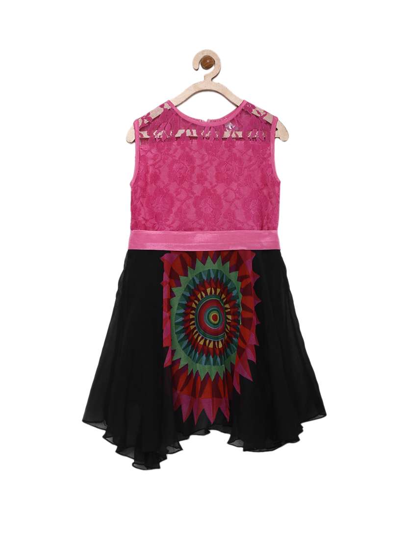 girls round neck sleeveless frock