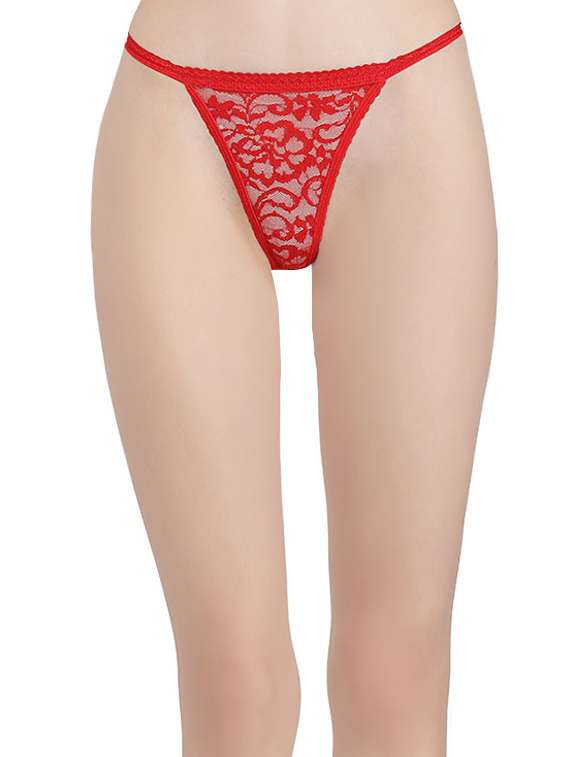 red sheer thongs panty