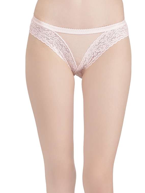 beige sheer bikini panty