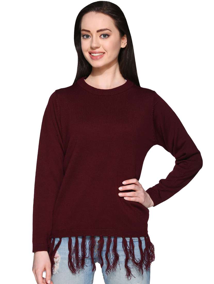 purple solid pullover