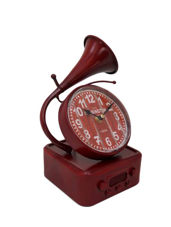 vintage table  clock in metal