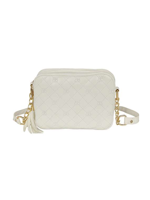 white leatherette regular sling bag