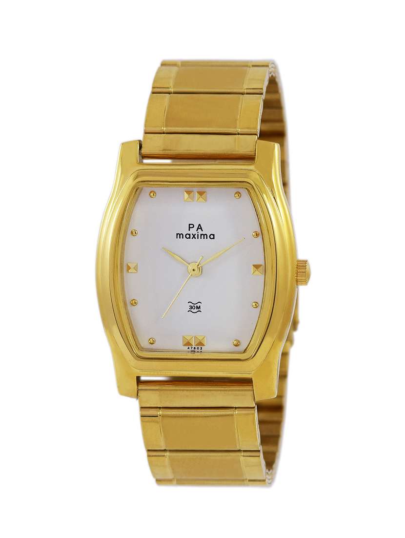 maxima gold analog watch for men - 47801cmgy