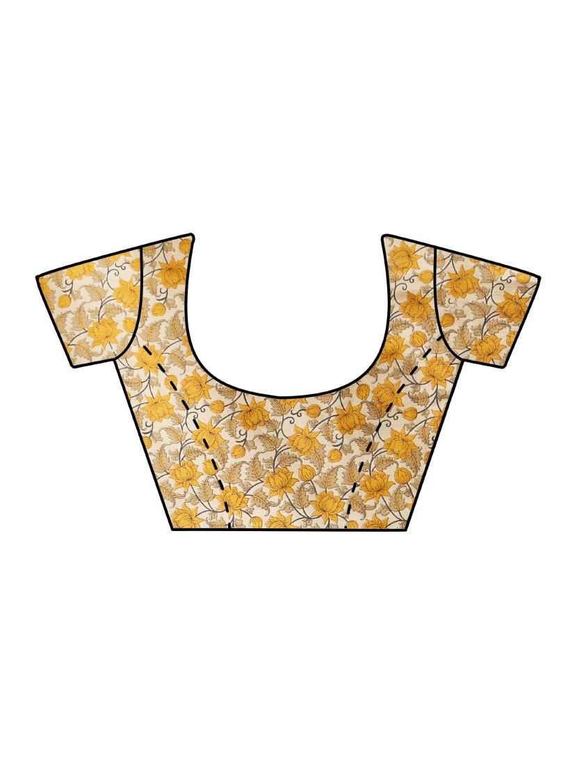 ditsy floral printed saree with blouse - 14853598 - Standard Image - 2