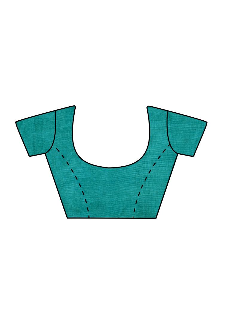 contrast bordered saree with blouse - 14853600 - Standard Image - 2