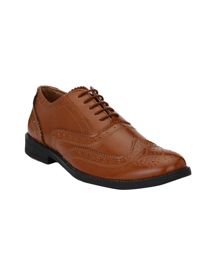 tan leatherette formal brouge