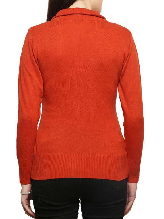 orange woolen cardigan - 14855435 - Standard Image - 2