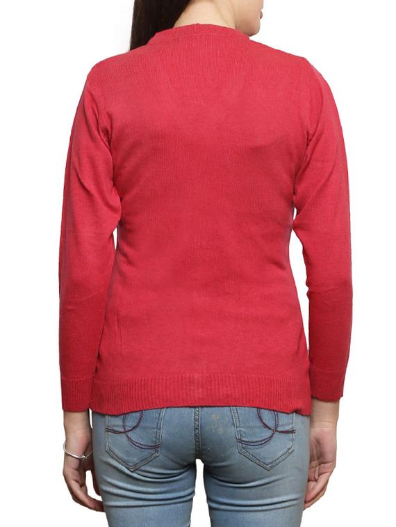 v neck self design solid cardigan - 14855439 - Standard Image - 2