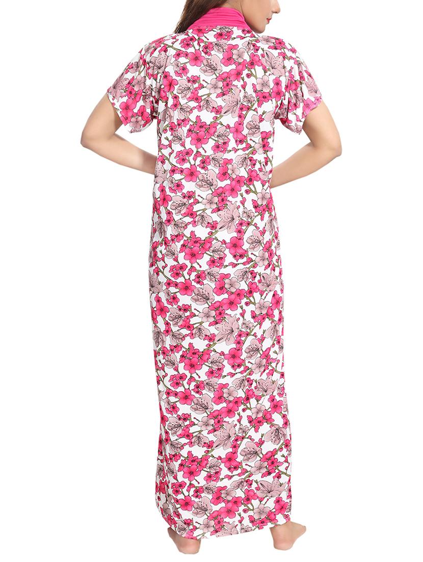pink printed nightwear gown - 14860589 - Standard Image - 2
