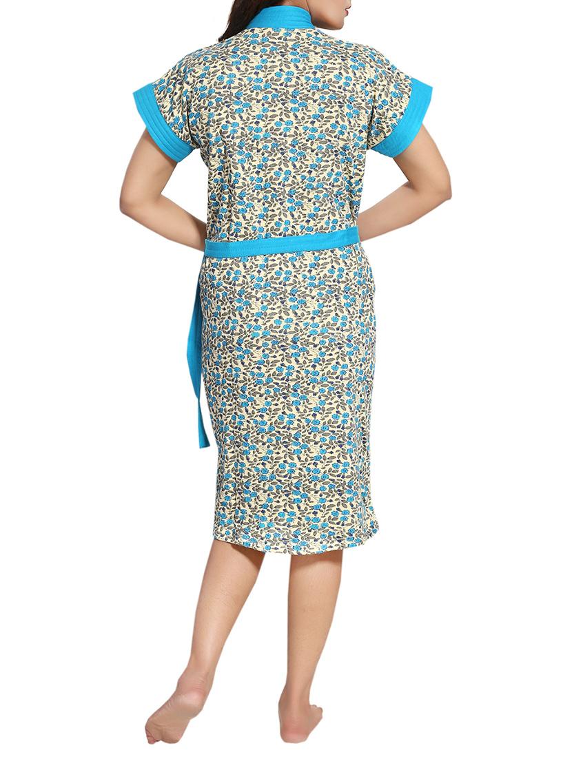 florals women cotton bath robe - 14860618 - Standard Image - 2