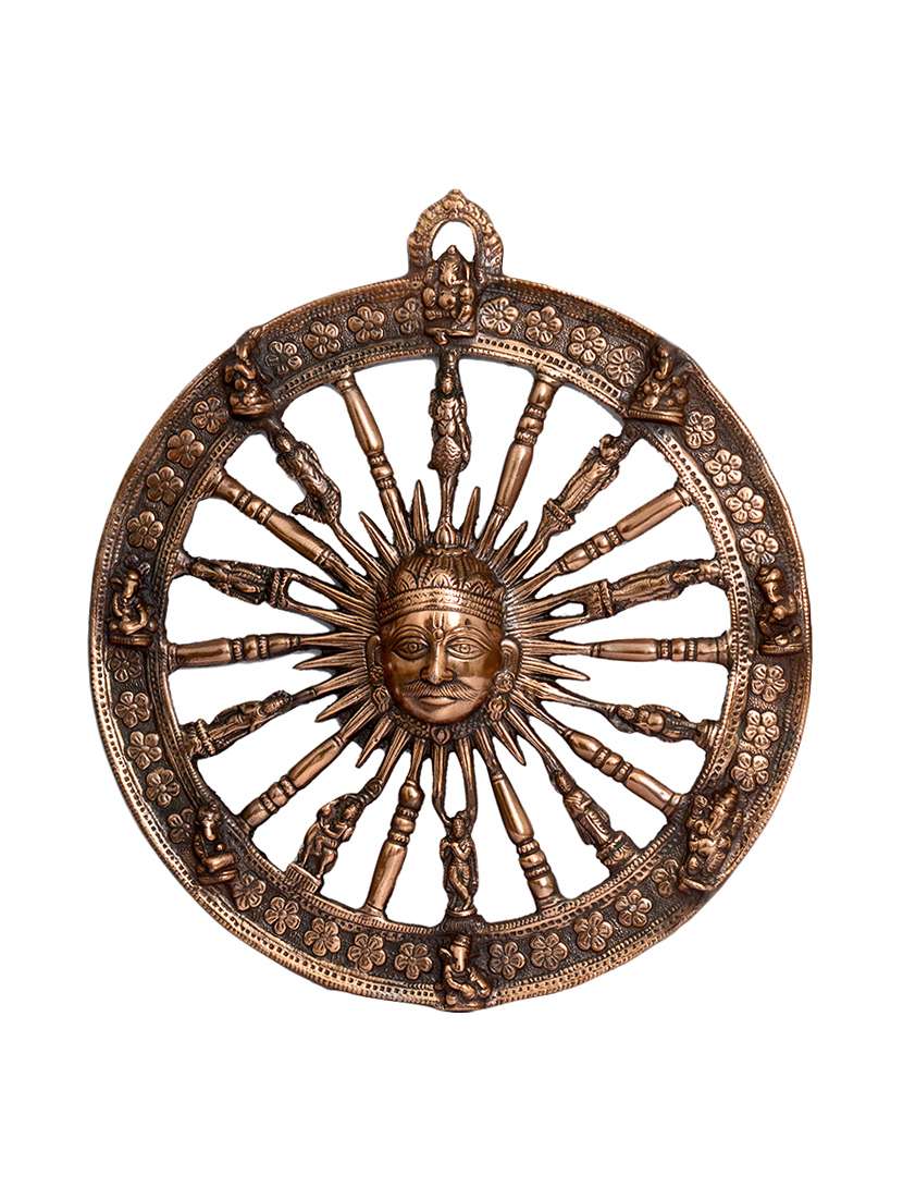 black sun wall hanging with ganesh & krishna avtar handicrafts product