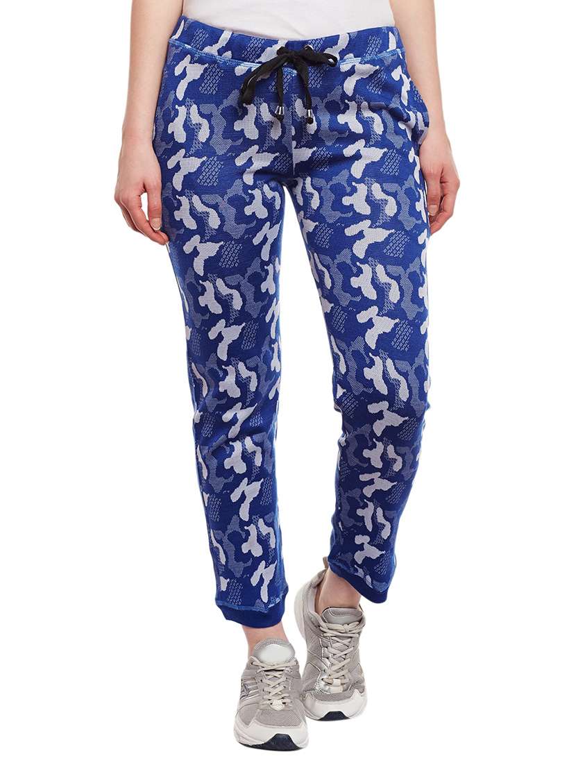 blue cotton track pants