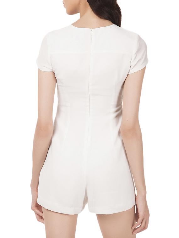 solid white romper