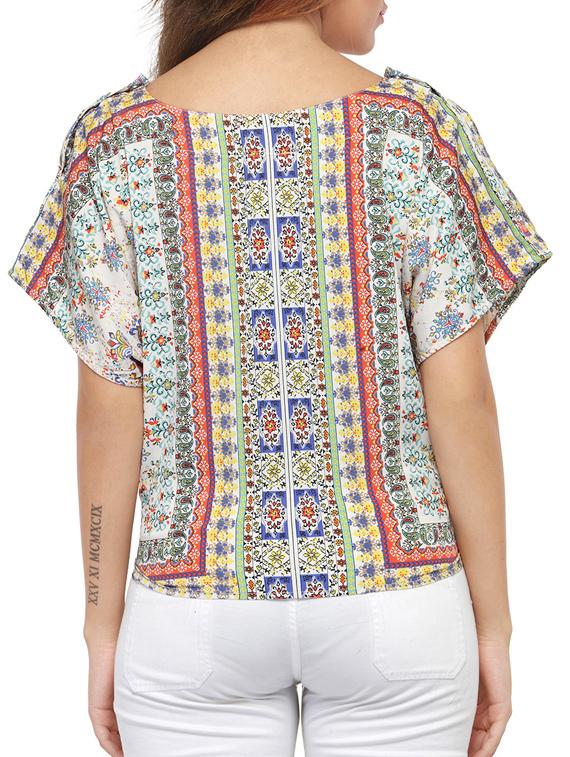 criss cross lace up hem top - 14868030 - Standard Image - 2