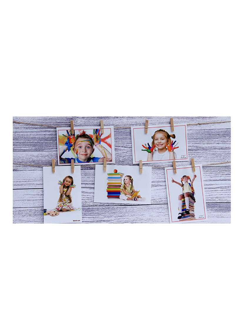 white wooden board collage photo frame (5 photos)