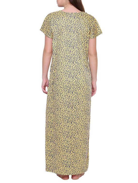 yellow hosiery nightwear gown - 14870726 - Standard Image - 2