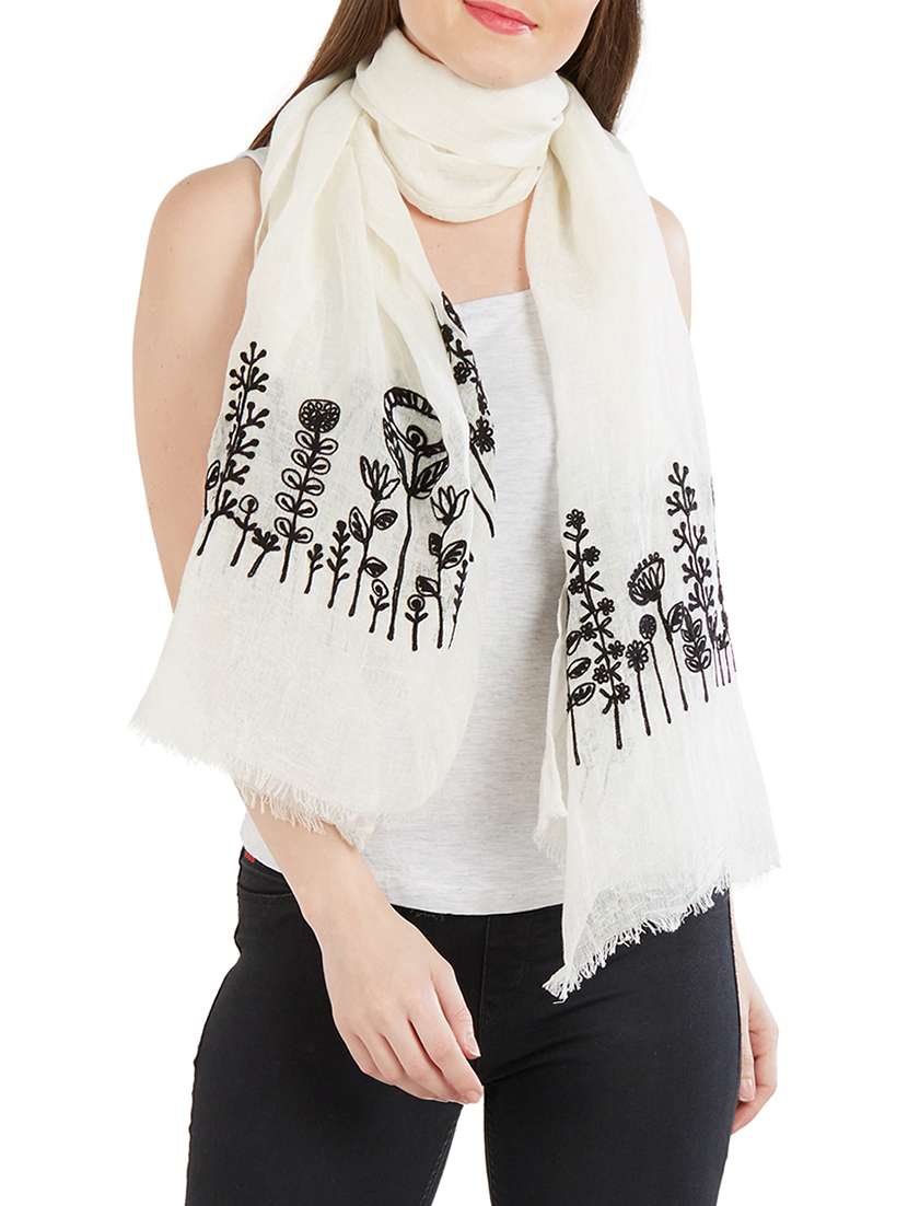 embroidered solid stole