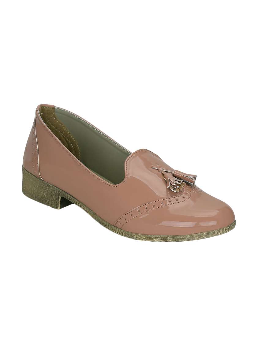 pink faux leather slip on loafers