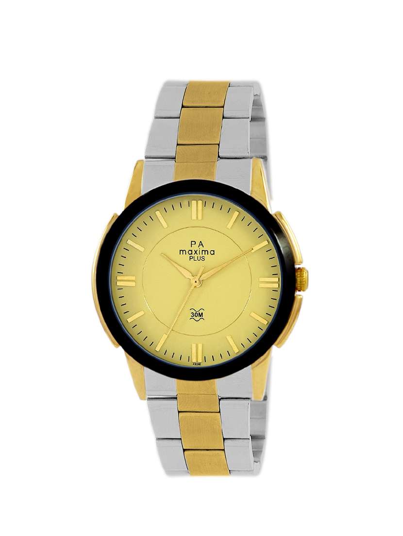 maxima gold  dial  male analog watch -51860cagt