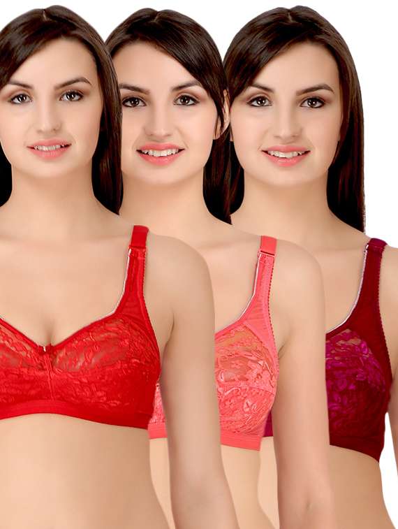 set of 3 bow patch bra 