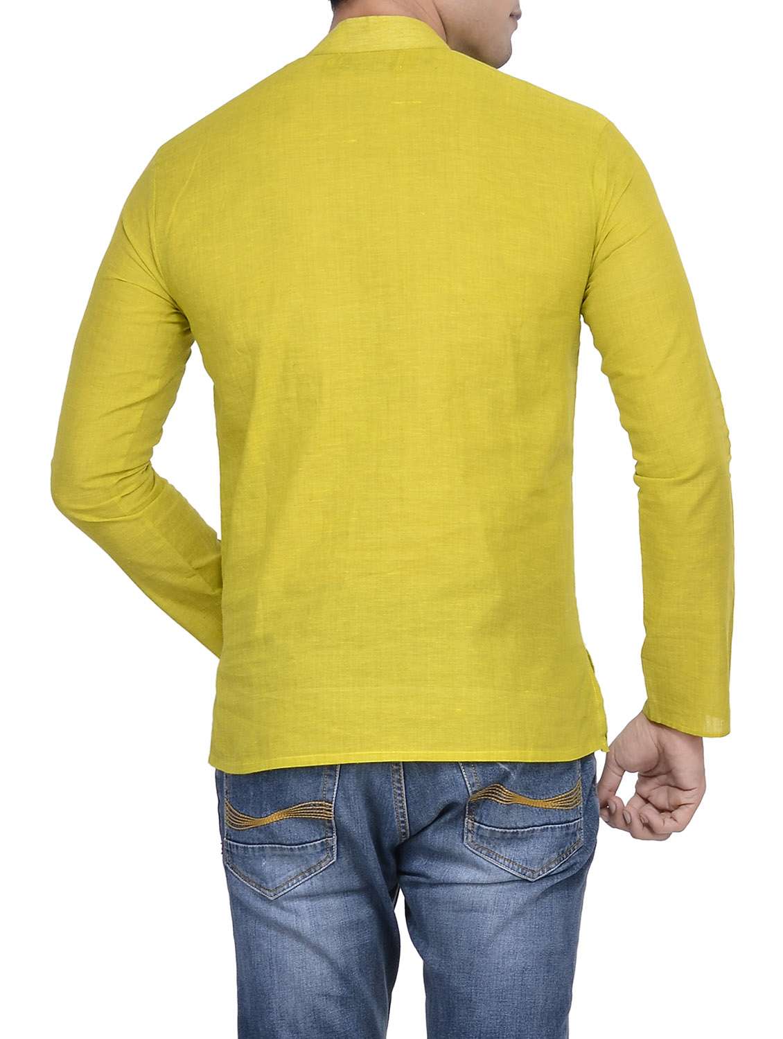 yellow solid short kurta - 14880708 - Standard Image - 2