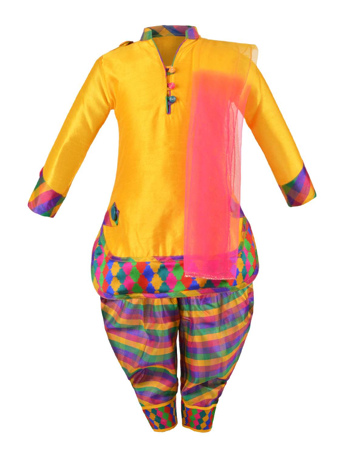 yellow silk blend  suit set