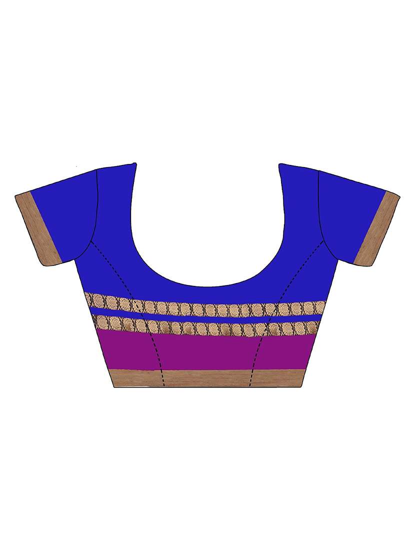 blue silk woven saree with blouse - 14881881 -  Standard Image - 2