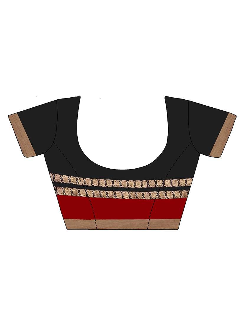 black silk woven saree with blouse - 14881884 -  Standard Image - 2