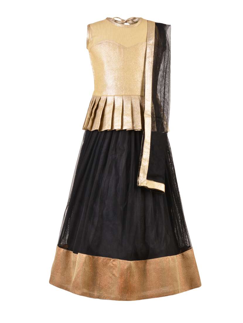 black polyester lehenga choli