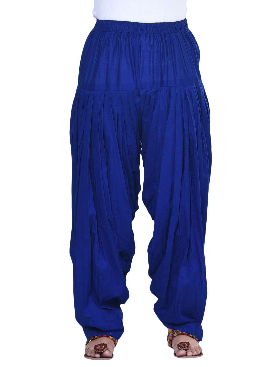 blue cotton blend patiyala salwars