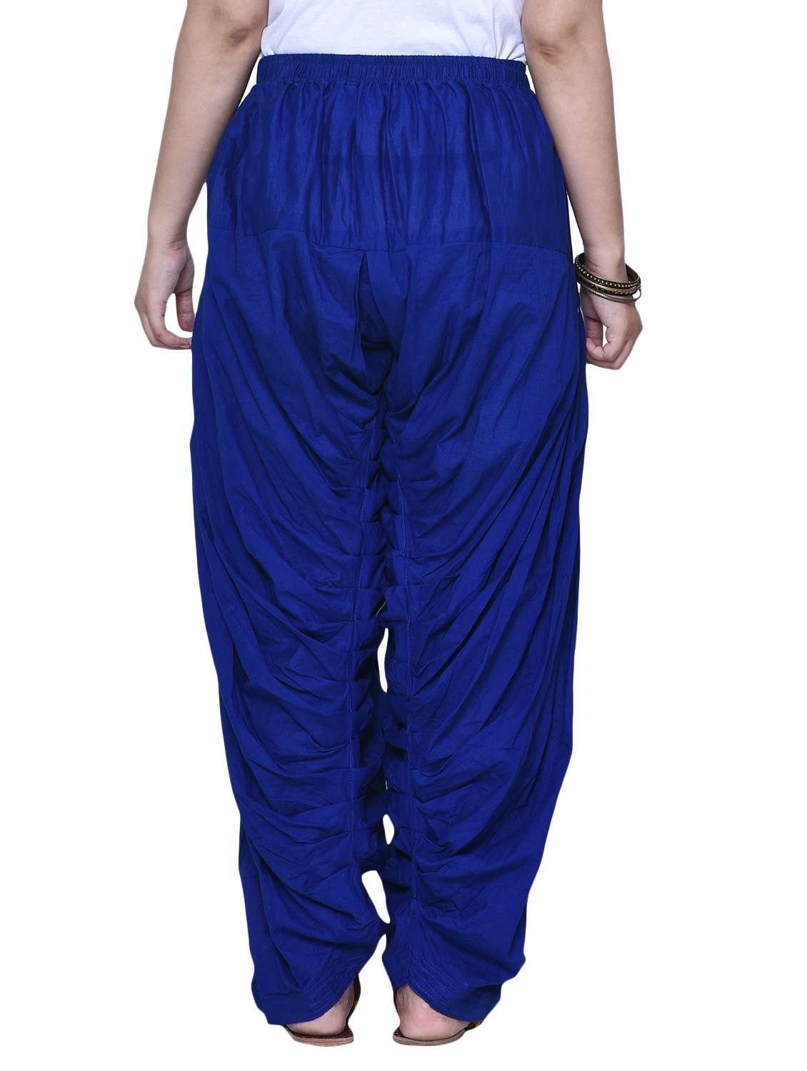 blue cotton blend patiyala salwars - 14885973 - Standard Image - 2